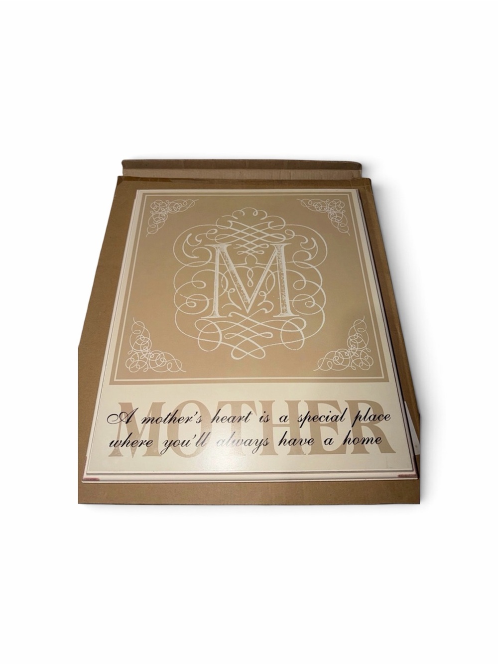 Home Interiors Beige and White 'M' Mother Wall Plaque